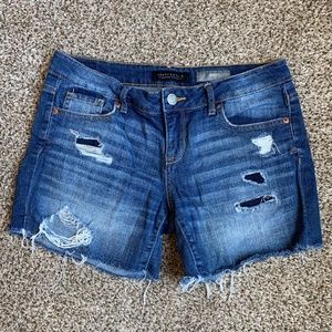 Aeropostale Midi distressed denim shorts Size 8
